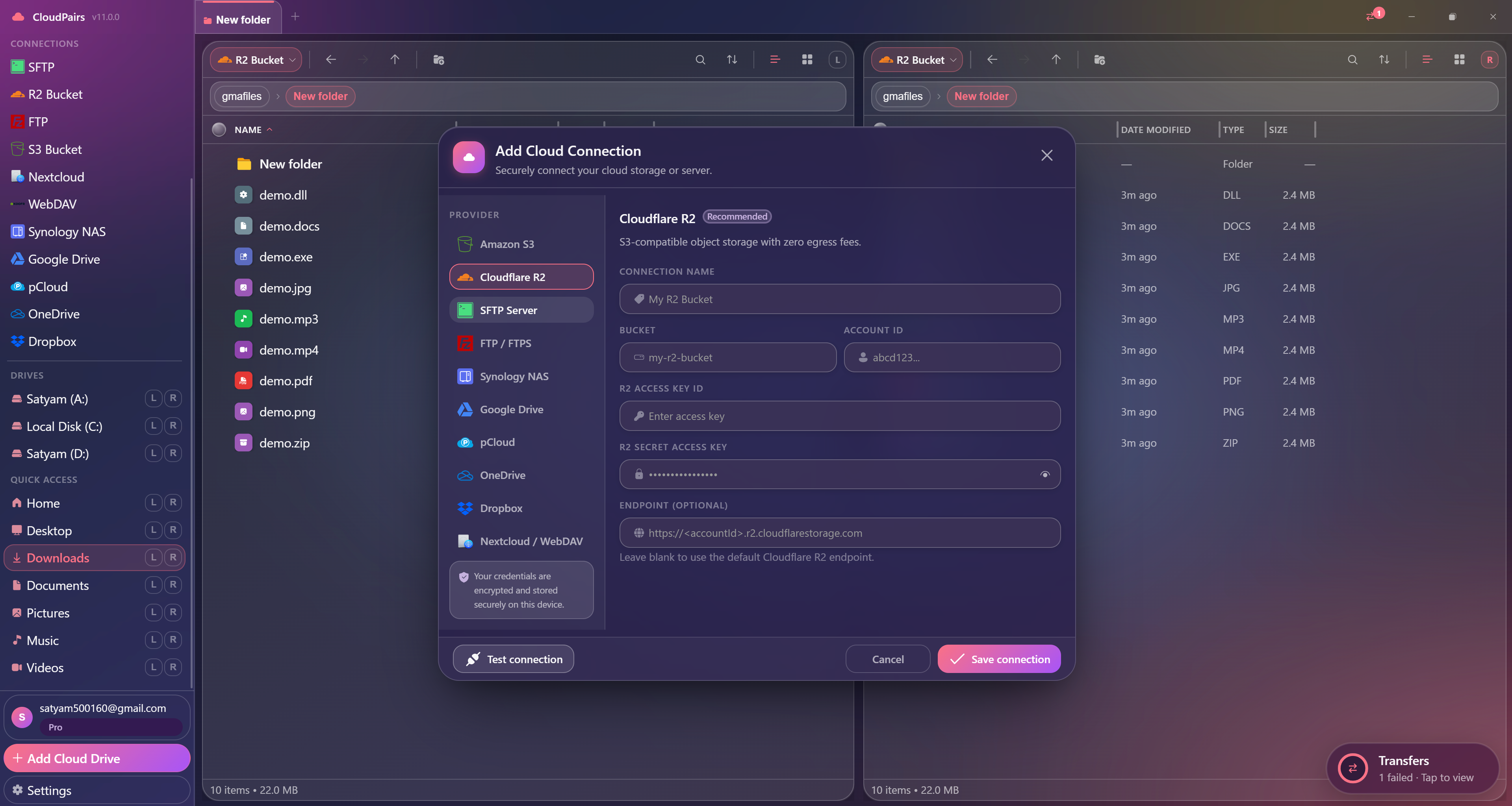 CloudPairs Add Connection