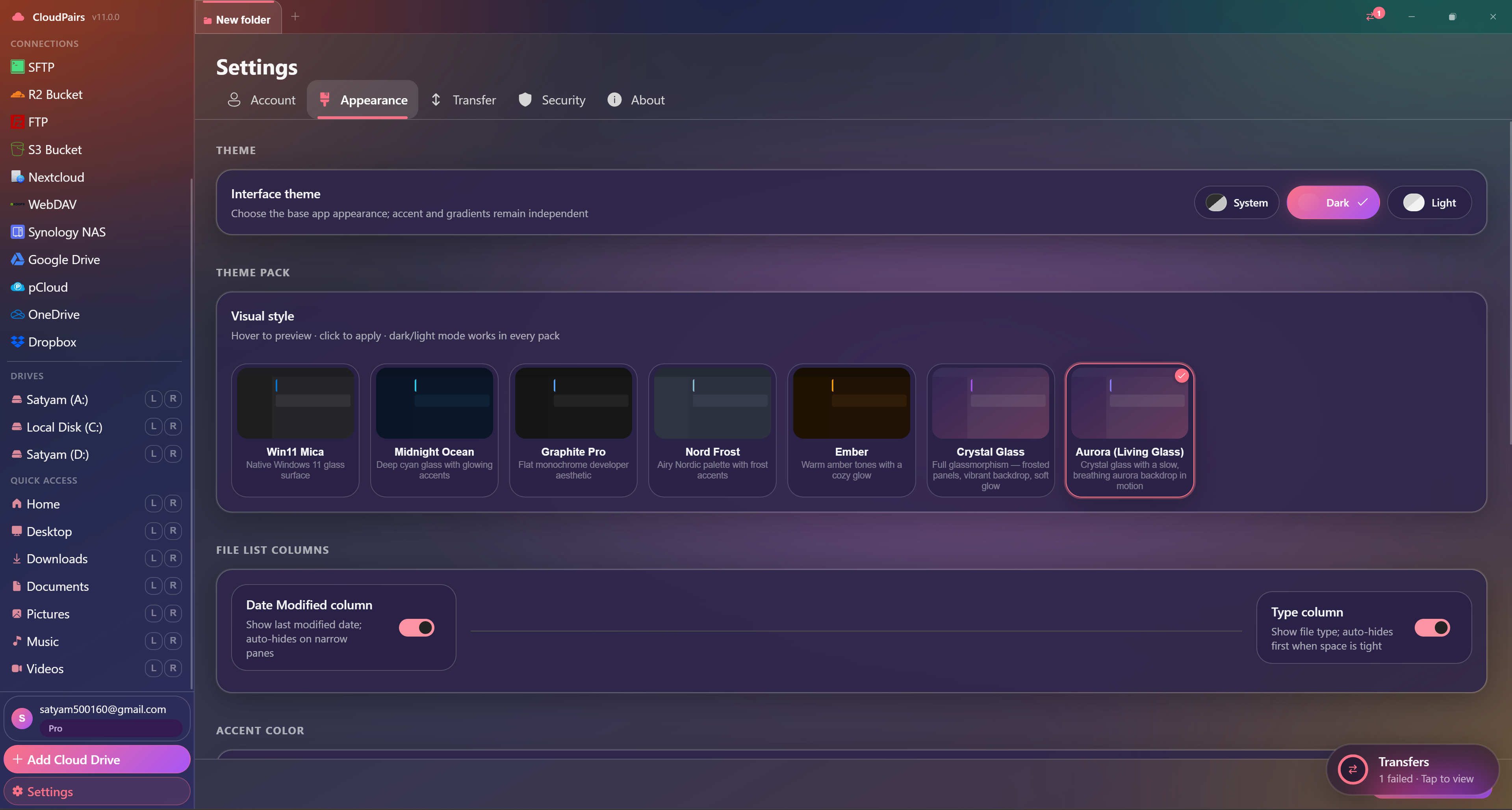 CloudPairs appearance themes
