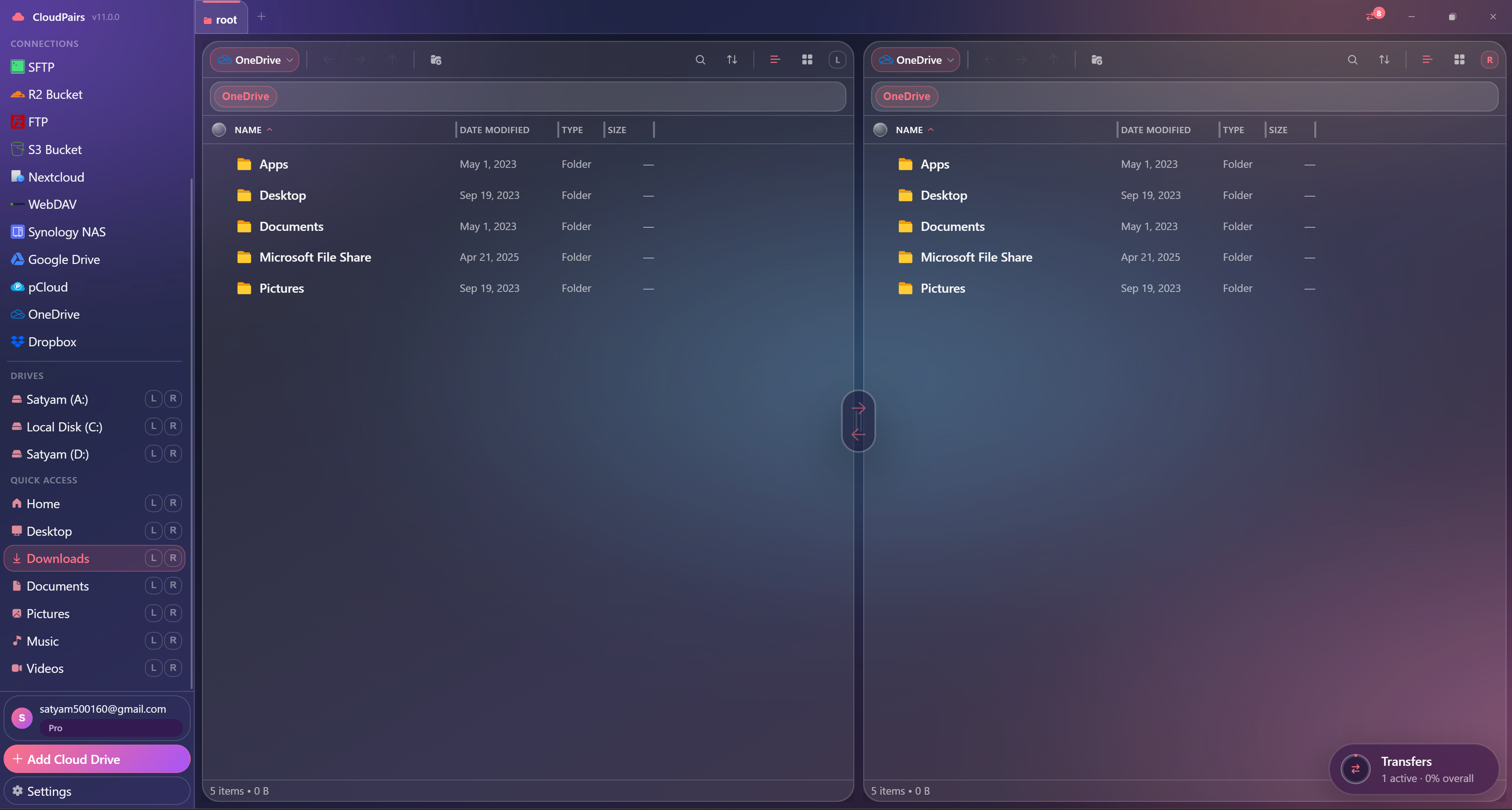CloudPairs Microsoft OneDrive file manager