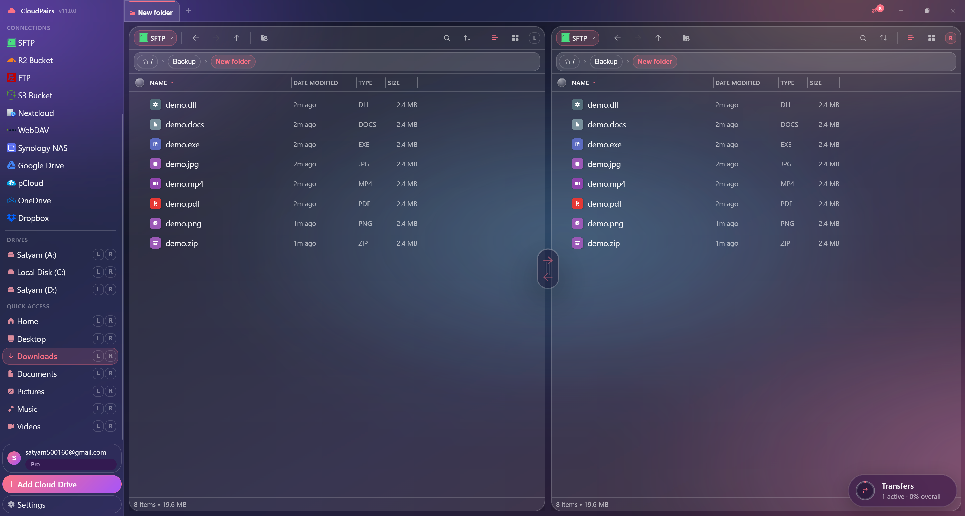 CloudPairs SFTP file manager